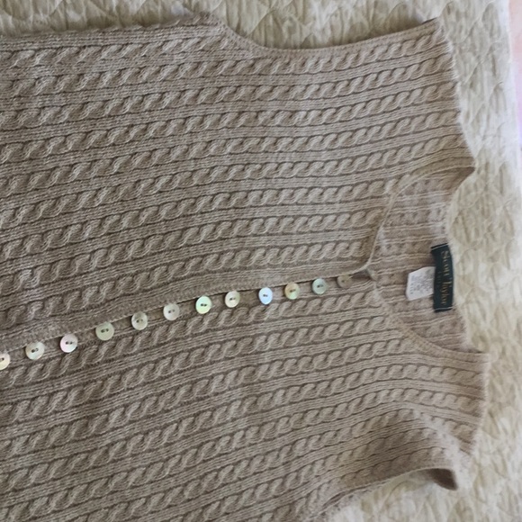 SCOTT TAYLOR Knit Sweater Vest MotherPearl buttons - Picture 5 of 8